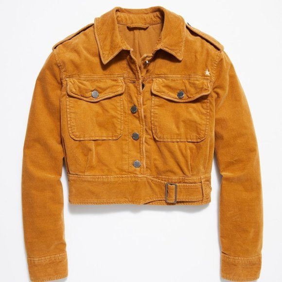 NWT Free People Corduroy Bomber Jacket in Mustard. - Picture 4 of 6